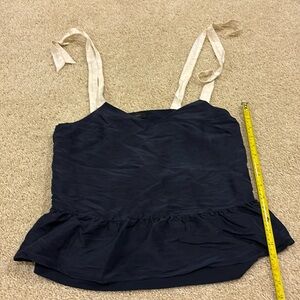 J Crew Silk Top, tied straps, size 4